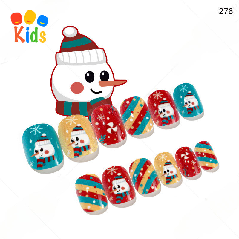 Mini Press On Nails For Kids 24Pcs-12 Size
