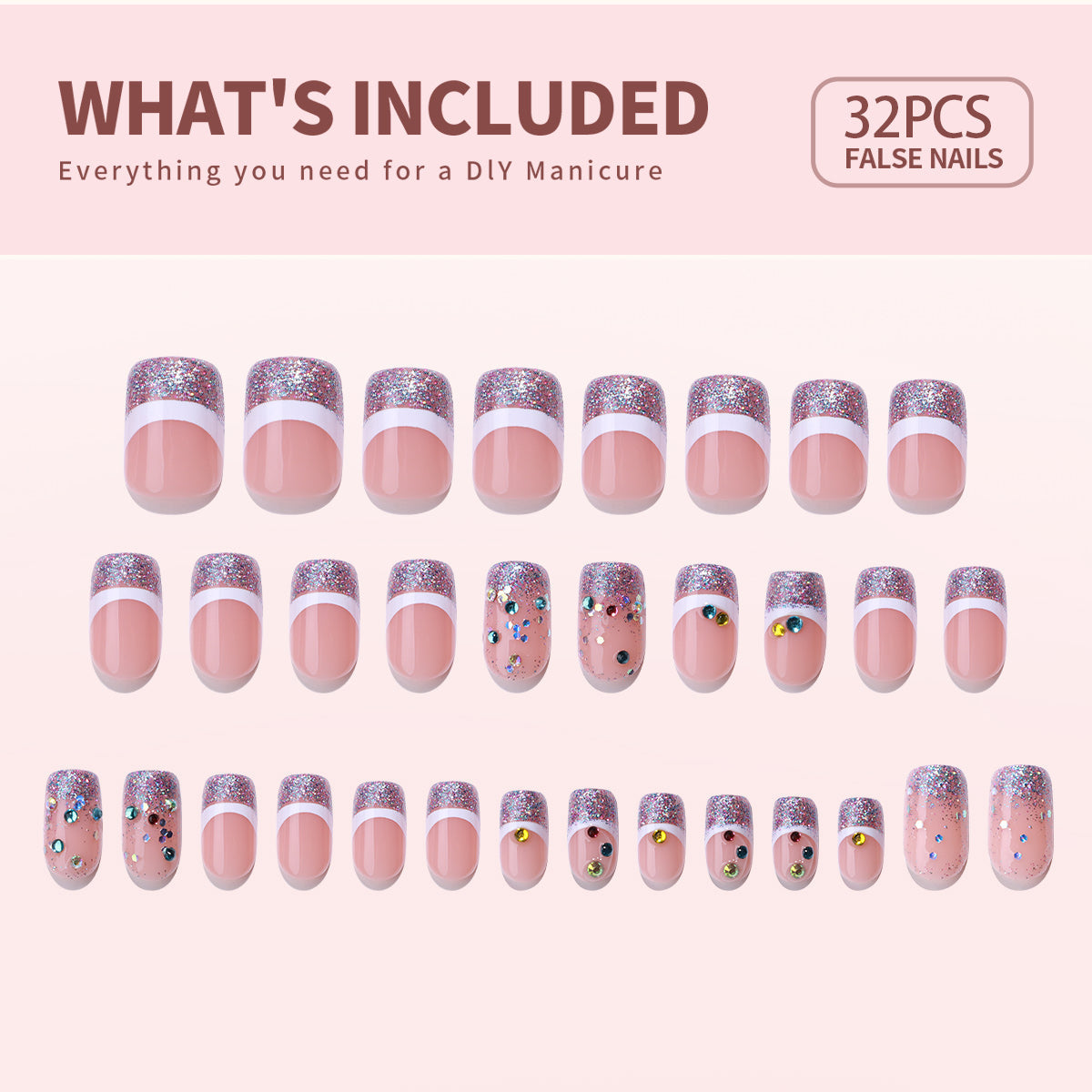Gel Press On Nails 16 Sizes-32 Pcs Kit X004Q1SOF3
