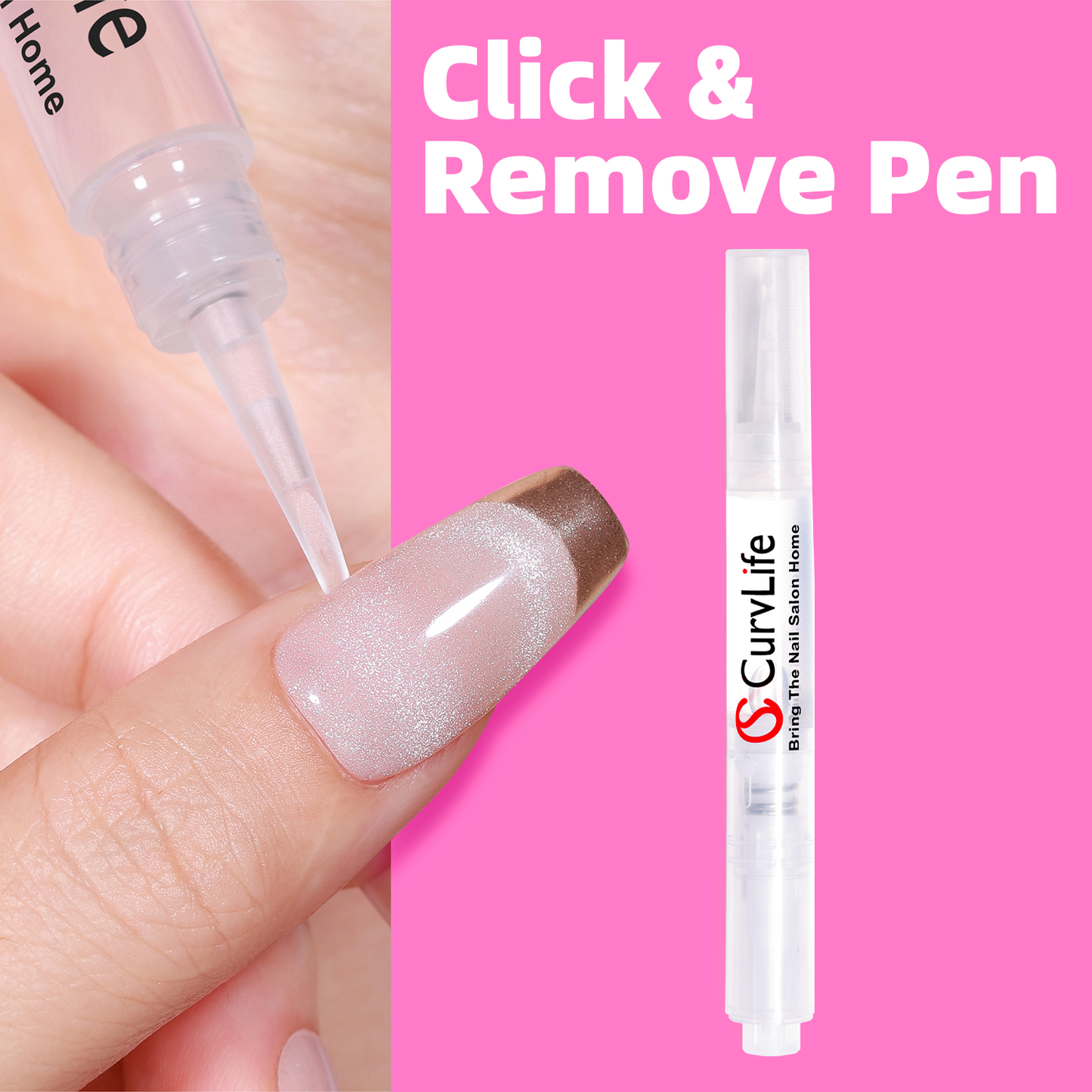 Curvlife Click & Remove Pen for Multi-functional 5ml Press on Nail Glue