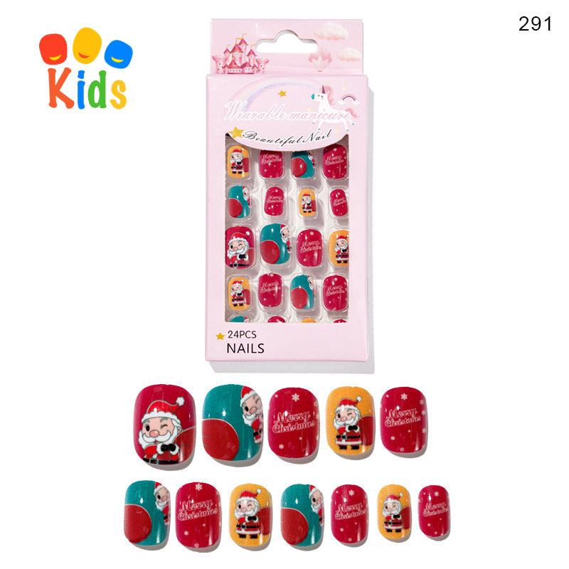 Mini Press On Nails For Kids 24Pcs-12 Size