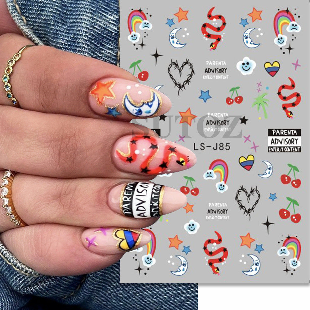 Nails Art Stickers 3D Self-Adhesive Nails Decals