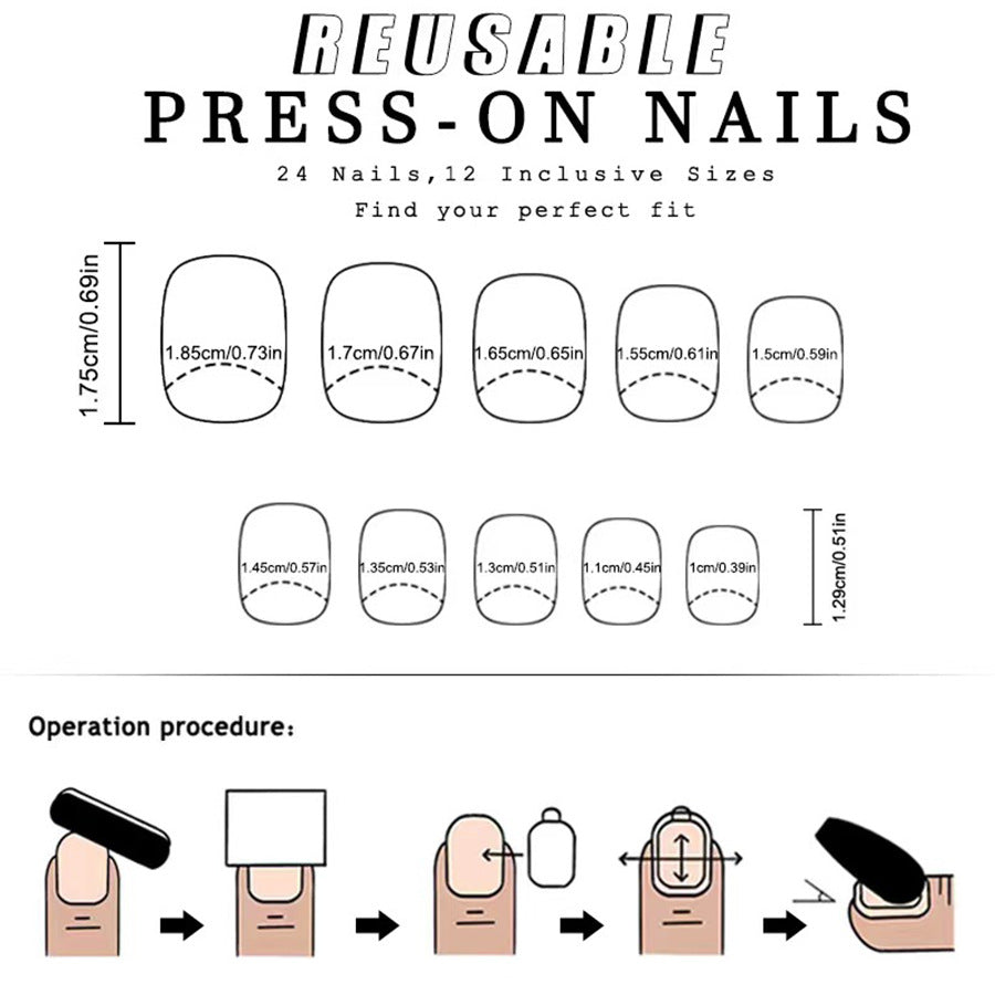 Sale 15 Sizes-30 Pcs Acrylic Press On Nails X004ORGM8Z