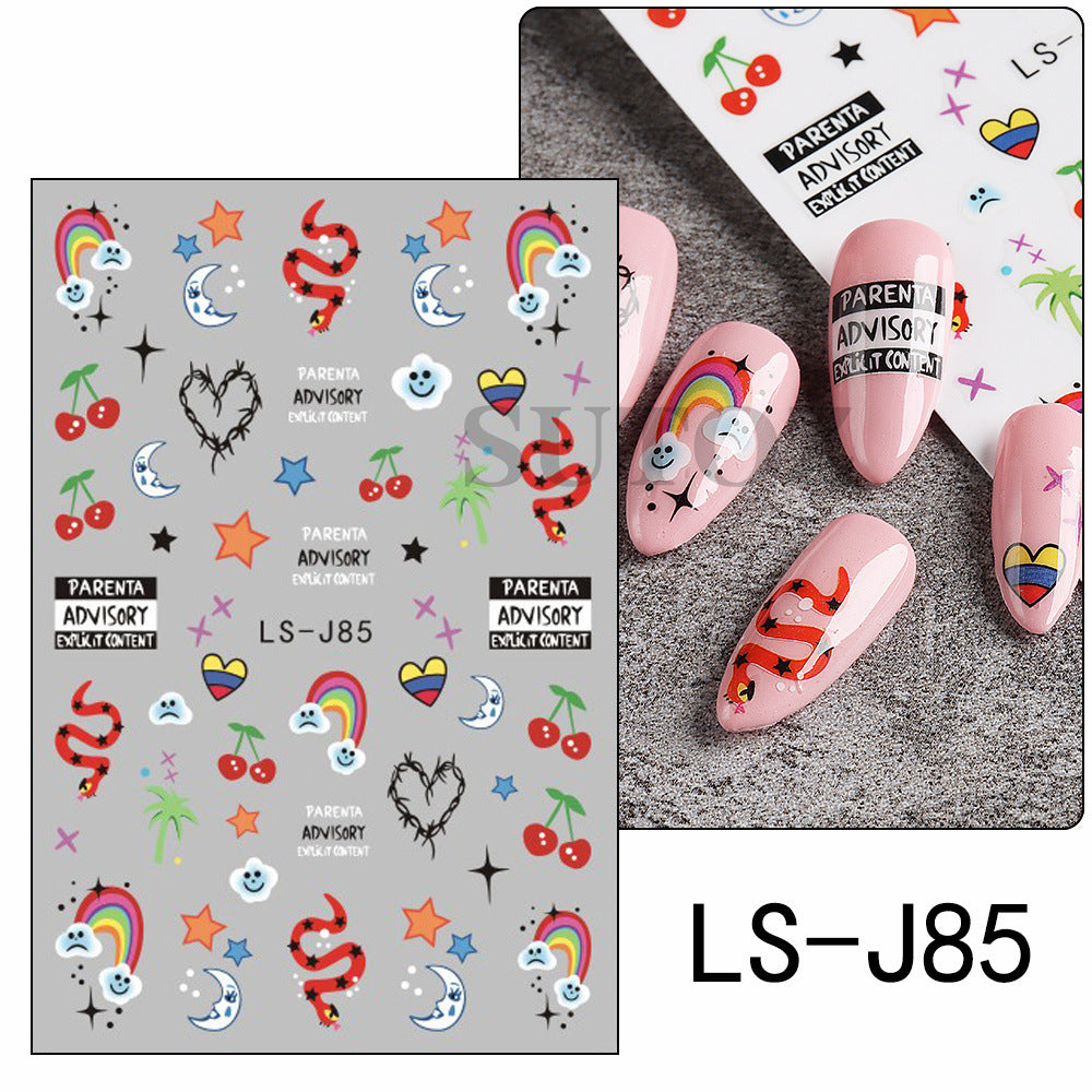 Nails Art Stickers 3D Self-Adhesive Nails Decals