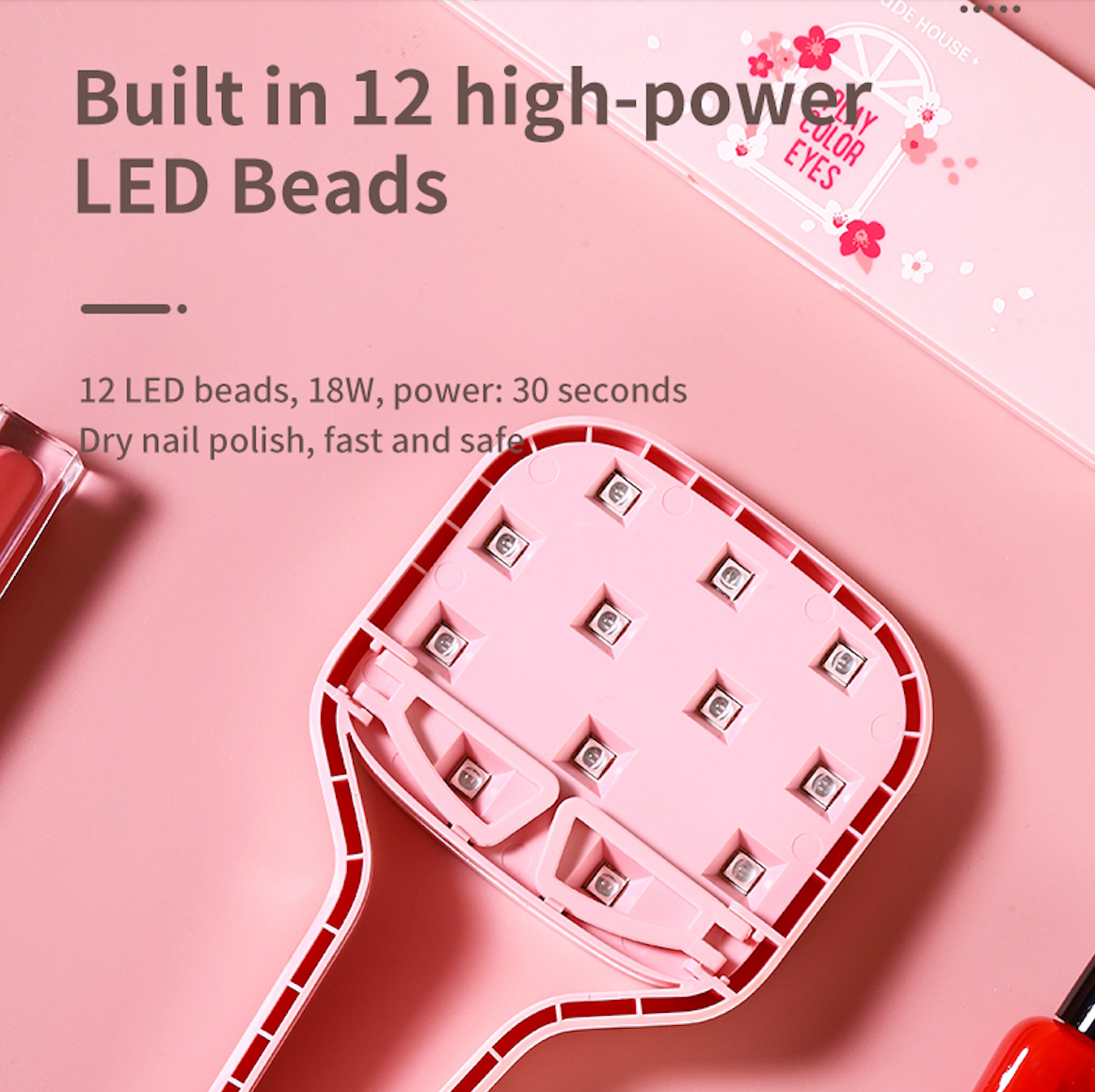 Portable UV nail curing lamp