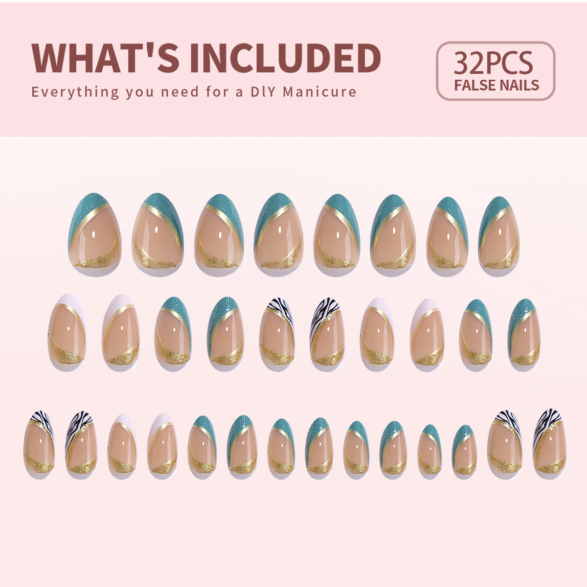  Gel Press On Nails 16 Sizes-32 Pcs Kit X004Q1OWIL