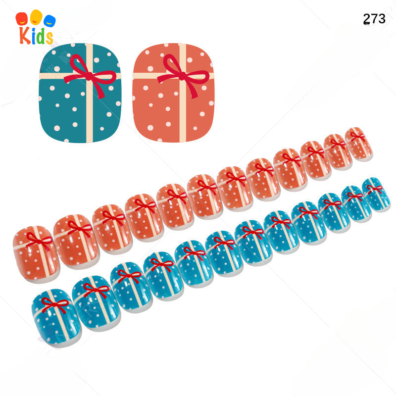 Mini Press On Nails For Kids 24Pcs-12 Size