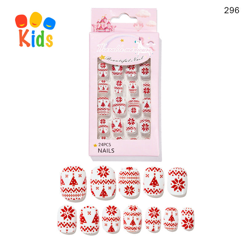 Mini Press On Nails For Kids 24Pcs-12 Size