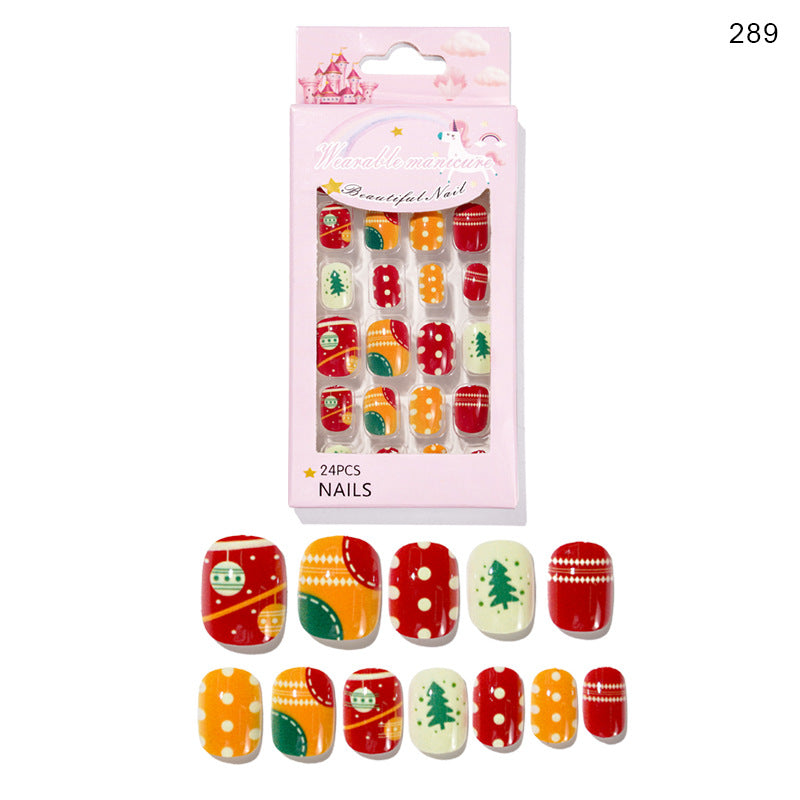 Mini Press On Nails For Kids 24Pcs-12 Size