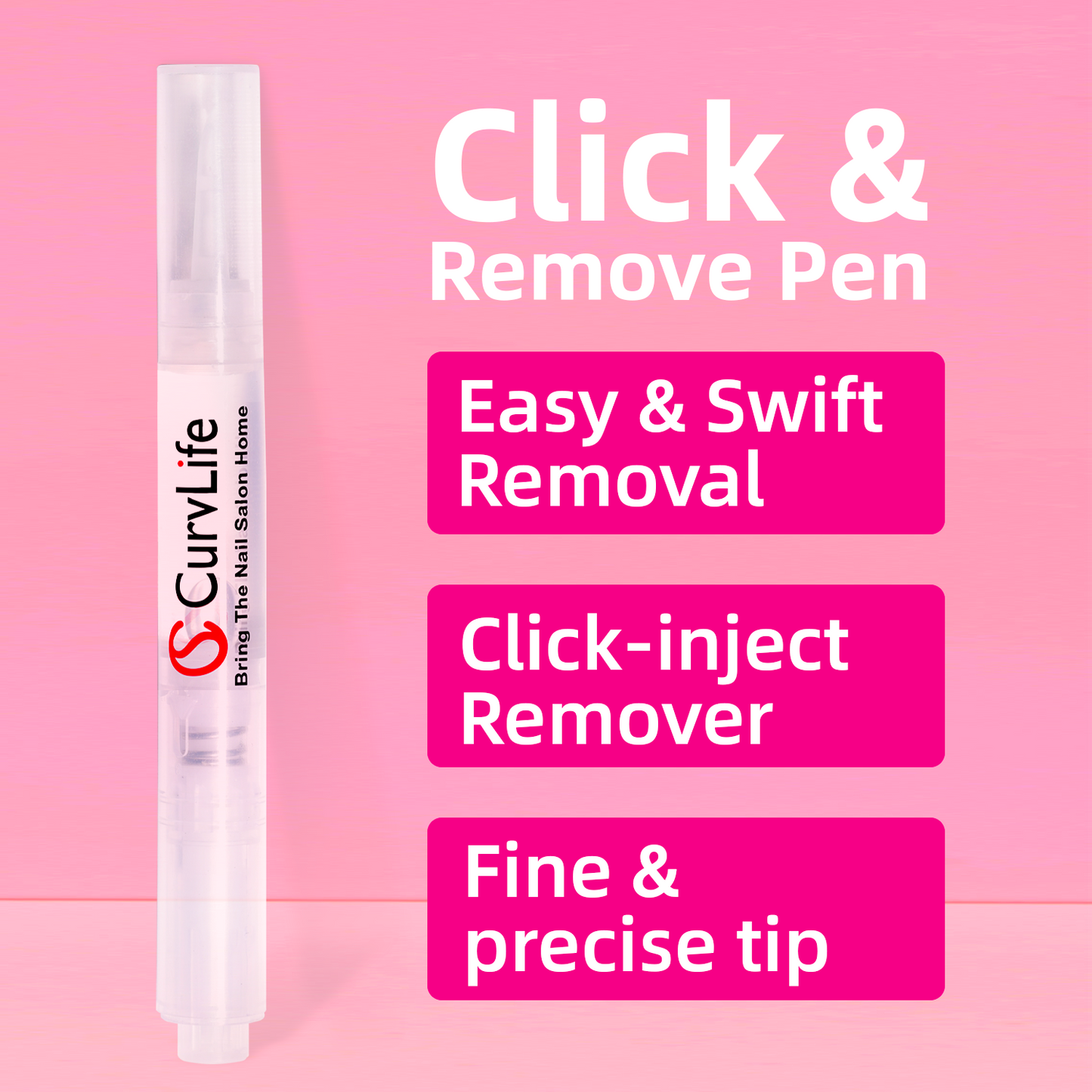 Curvlife Click & Remove Pen for Multi-functional 5ml Press on Nail Glue