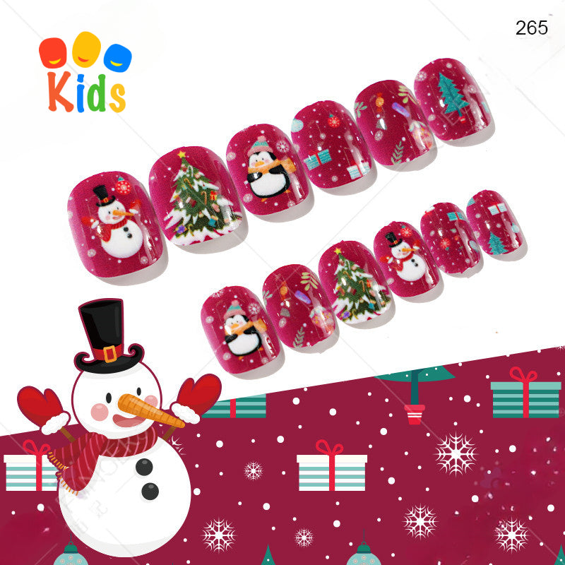 Mini Press On Nails For Kids 24Pcs-12 Size